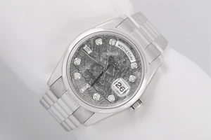 Rolex Day-Date 118206 Platinum 36mm Custom Meteorite Dial - Picture 1 of 3