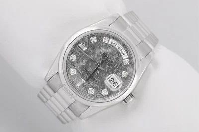 劳力士 Day-Date 118206 白金 36 毫米定制陨石表盘 — 第 1/3 张图片