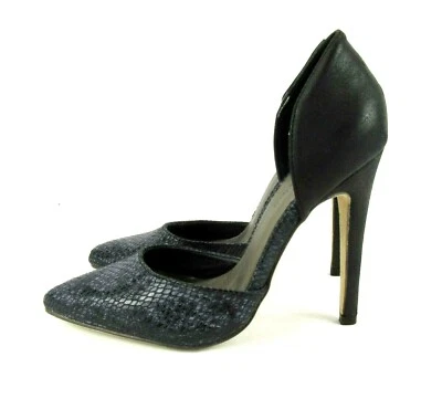 Zapatos de salón MICHAEL ANTONIO para mujer talla 5,5 M negro gris púrpura piel de serpiente aguja Foto 1 de 4