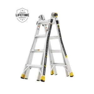 18 ft Reach Aluminum Multi-Position Ladder, Tool Hangers, 300 lbs. Load Capacity - Picture 1 of 12