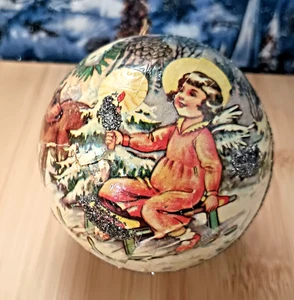 Vintage 1957 Kurt Adler Paper Mache Christmas Ornament Candy Box  - W. Germany - Picture 1 of 8