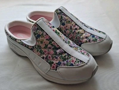 EASY SPIRIT ЖЕНЩИН SZ 9,5 МSETTME593-KO СКОЛЬЖЕНИЯ НА МУЛЫ БЕЛАЯ ЦВЕТОЧНАЯ КОЖА... - Изображение 1 из 4