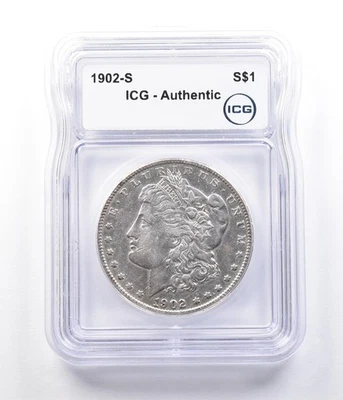 1902-S Morgan Silver Dollar Authentic ICG *2912 - Image 1 of 3