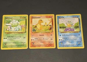 Pokemon Base Set Bulbasaur Squirtle Charmander Cartas Pokémon Originales - Imagen 1 de 4