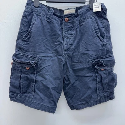 Hollister Cargo Shorts Blue Distressed Faded Mens Size 32 New - Image 1 of 4