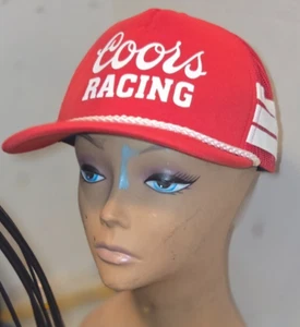 Vintage 80s Coors Racing Classic 3 Three Stripe Mesh Trucker Hat RARE - Bild 1 von 6