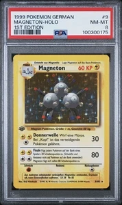 1999 Pokemon DEUTSCH 1. Edition Base Set Magneton Holo 9/102 PSA 8 NM-MT - Bild 1 von 2
