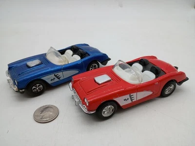 Vintage 1980s Tootsie Toy 1959 Chevrolet Corvette Convertible Car LOT Red & Blue - Image 1 of 4