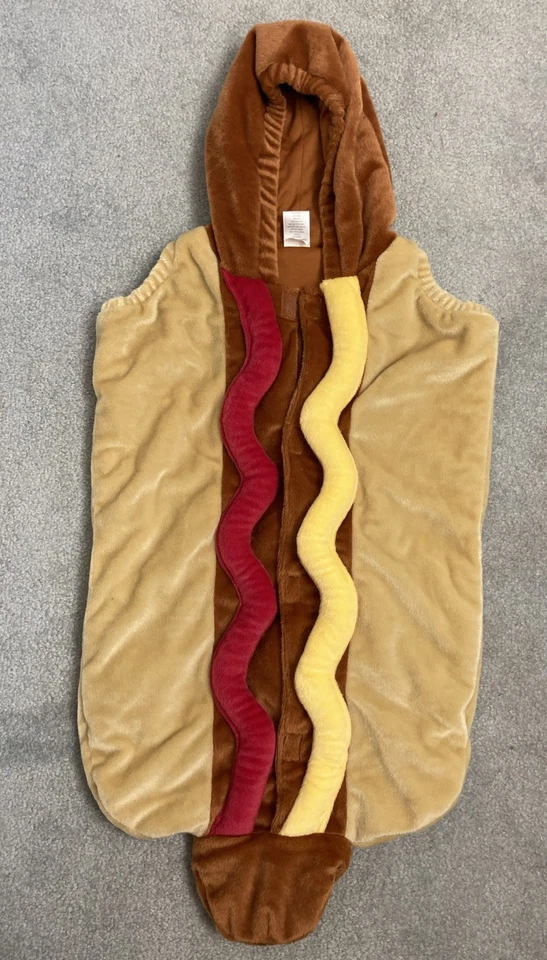 GYMBOREE Halloween Costume Hotdog 6-12 Months Hooded Soft Warm Ketchup Mustard - Image 1 of 4