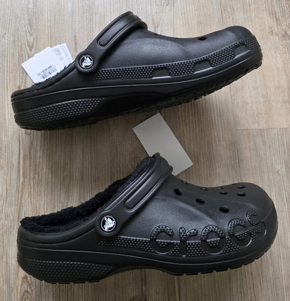 Crocs® Clogs / Hausschuhe "Classic Lined Clog", schwarz, Gr. 43/44 - NEU+OVP - Bild 1 von 4