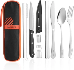 Reisebesteck Set Tragbar Edelstahl Gabel Löffel - Bild 1 von 5