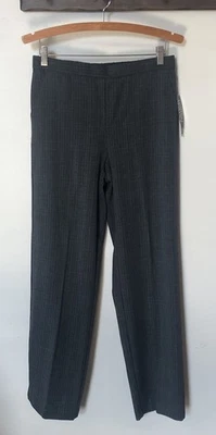 Briggs NY Womens Sz 8 Gray Plaid Pants Career Elastic Comfort Waist Pockets NWT - Image 1 of 4
