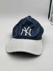 NEW YORK YANKEES Victoria's Secret Pink Genuine Blue Sequin Logo Hat RARE - Picture 1 of 4