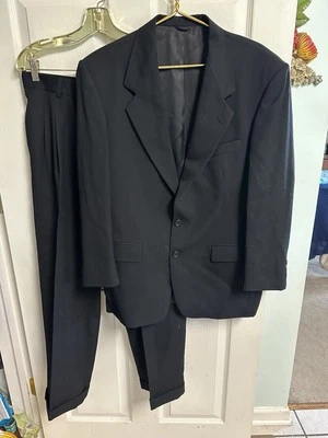 Chaqueta con puños Rue Royal Nino Cerruti negra 2 botones 2 piezas años 90 42r pantalones 30x28 VNT Foto 1 de 4