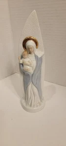 Virgin Mary Baby Jesus Statue Figurine Madonna And Child Porcelain Glazed 8" H - Picture 1 of 7