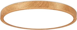 12Inch Wood Grain LED Ceiling Light Fixture Flush Mount6000K Cool White 24W Flat - Picture 1 of 7