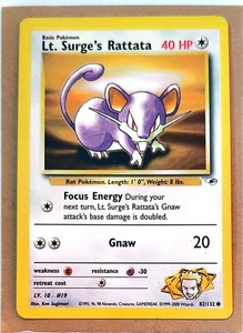 Lt. Surge's Rattata | 82/132 Common | Gym Heroes Unlimited WOTC | LP - Picture 1 of 2