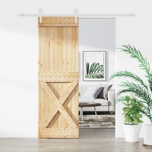 Sliding Door with Hardware Set 70x210 cm Solid Wood Pine Interior Door Hom 03266 - Picture 1 of 11