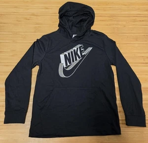 NIKE Sudadera con Capucha Niños Mediana Negra Swoosh Logo Pullover Sudadera Juvenil DD8694-010 - Imagen 1 de 6