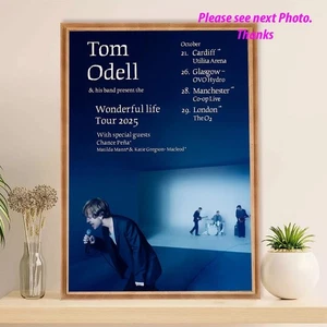 Póster Tom Odell Wonderful Life 2025 UK Arena Tour, decoración de pared de cantante música pop - Imagen 1 de 8