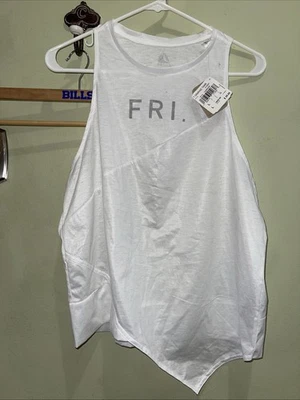 Camiseta sin mangas Reebok Fri Graphic para mujer, blanca grande nueva con etiquetas Foto 1 de 4