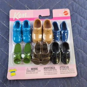 Mattel Ken Barbie 6 Pairs Assorted Doll Shoes Loafers Sandals Vintage 2002 - Picture 1 of 2