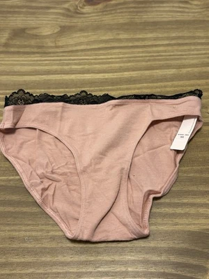 Victoria’s Secret Bikini Panties XS Pink Lace Trim Cotton Modal - Image 1 of 4