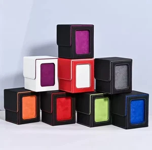 Caja de almacenamiento de tarjetas de cuero coleccionable Magnetic Commander para TCG MTG - Imagen 1 de 12