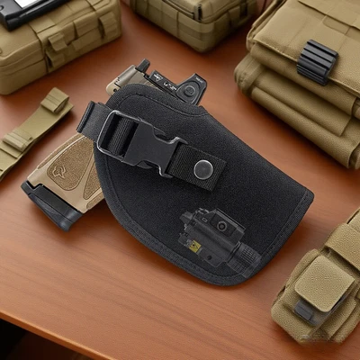 Tactical Right Hand OWB Belt Holster Fits Guns with Flashlight Optic/Light/Laser - Image 1 of 4