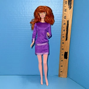 Barbie Scooby Doo Daphne Doll Red Hair Purple Dress Tights Cartoon Network 2002 - Picture 1 of 7