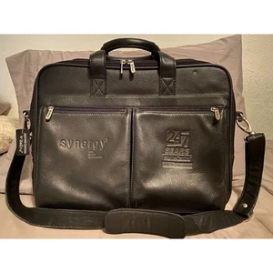 Vintage Sears Home Central Genuine Leather Briefcase Messenger Bag Bellino - Picture 1 of 8