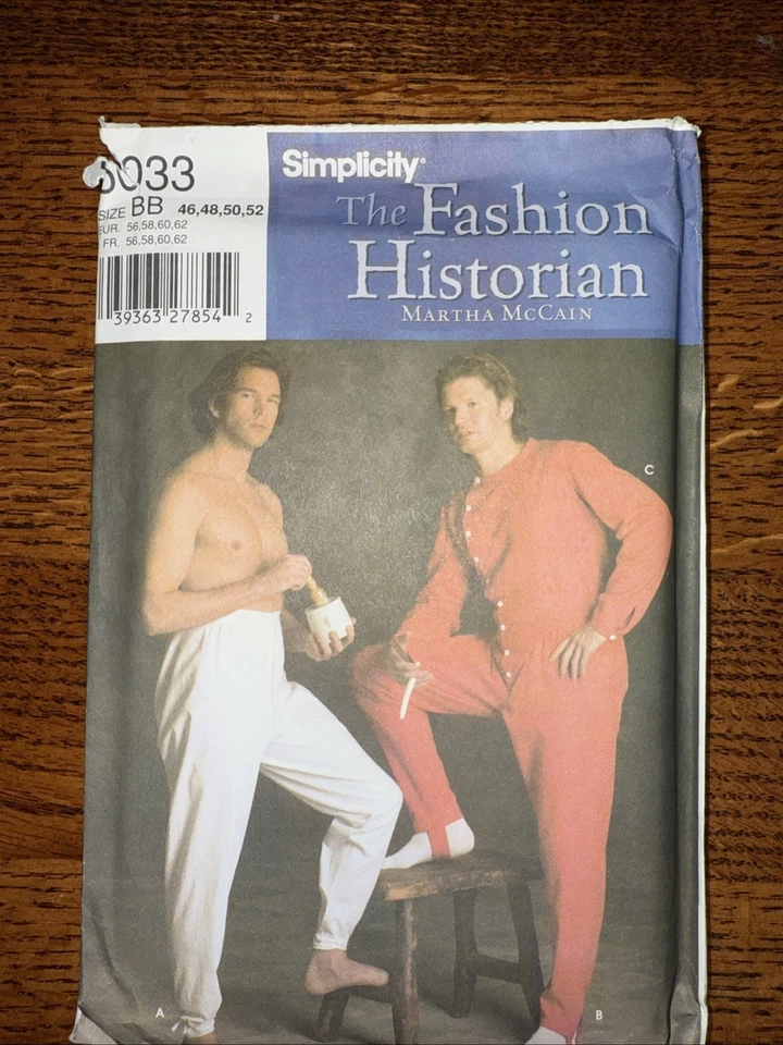 Simplicity 5033 Sz 46-52 Civil War Long Johns Undergarments Costume Cosplay - Image 1 of 2