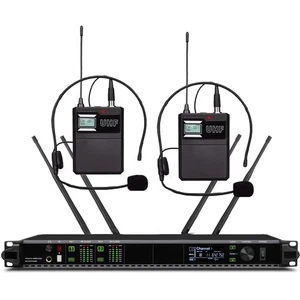 2 Headset Wireless Microphone System AD4D HeadMic DJ Karaoke Stage Sing BodyPack - Picture 1 of 7