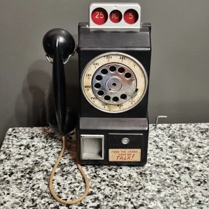Vintage 10" 1950s Ideal TALKING TELEPHONE Coin Bank TOY - Picture 1 of 9