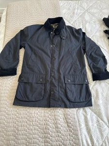 Barbour ashby mens classic navy blue wax jacket tartan size Medium - Picture 1 of 4