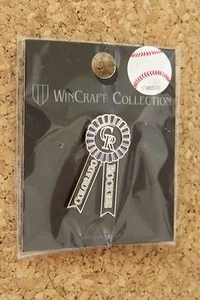 2013 Colorado Rockies CR logo lapel pin MLB black & purple ribbon - Picture 1 of 1