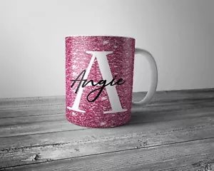 Personalisierte Tasse Rosa Glitzer Design - Bild 1 von 1