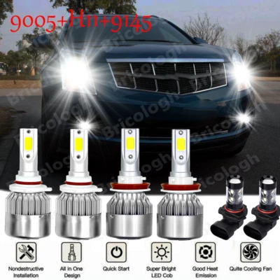 For Cadillac SRX 2010-2016 Combo 6X LED Headlight High Low Beam + Fog Light Bulb - Image 1 of 4