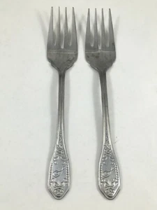 2 Rogers Kenwood Japan Stainless Steel Monogram "S" Floral Salad Forks 6 1/4" - Picture 1 of 5