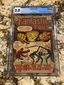 FANTASTIC FOUR #8 CGC 3.0 RARE WHITE PAGES PERFECT CENTERING 1ST PUPPET MASTER - Picture 1 of 3