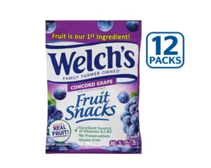 Full 12x Welchs  Fruit Snacks Concord Grape - 5 oz Each - Picture 1 of 3