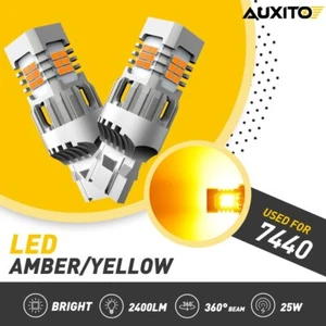 AUXITO 7440 7443 T20 LED Ámbar Amarillo Cola Señal de Giro Bombillas DRL Lámpara CUS - Imagen 1 de 12
