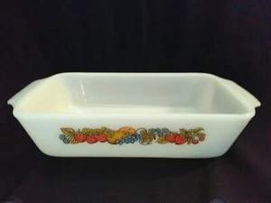 Anchor Hocking Obst weiß Milchglas Ofengeschirr 34 USA Fire King 1 Quart Kastenform - Bild 1 von 7