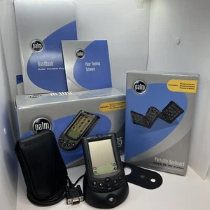 Palm Pilot M105 PDA + clavier portable Palm + accessoires boîtes/manuels d'origine - Photo 1 sur 20