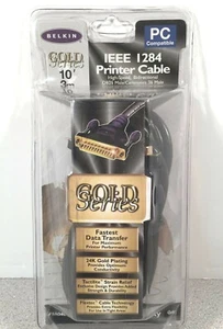 Belkin Druckerkabel Gold Series 1284 IEEE A-B PC kompatibel 10 Fuß versiegelt - Bild 1 von 4