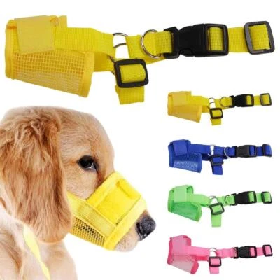 Adjustable Dog Muzzle Summer Mesh Breathable Muzzle for Small Medium Large D8R3 - Image 1 of 4