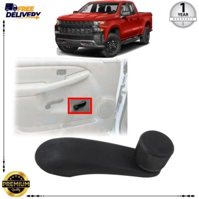 Manivela de ventana delantera y trasera (derecha = izquierda) para Chevrolet Silverado GM1355100 1999-2023 Foto 1 de 4