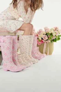 SHIPS FAST✅ SOLD OUT LoveShackFancy x Hunter Boot Rose Heart &Patchwork Sz 7 8 9 - Picture 1 of 5