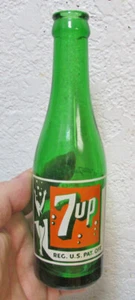 1940 Anchorage Alaska Swimsuit Girl 7 up bottle no shoulder logo, Lithia on back - Picture 1 of 10
