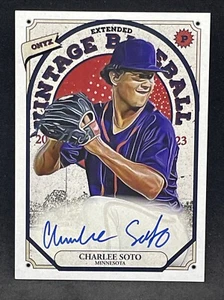 CHARLEE SOTO - 2023 Onyx Vintage Extended Baseball - Blue Ink - TWINS - Bild 1 von 2